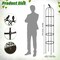 4-pack set of 6-foot black garden obelisk trellises—rustproof supports designed for climbing plants, vines, roses, and flowers, suitable for both indoor and outdoor use.